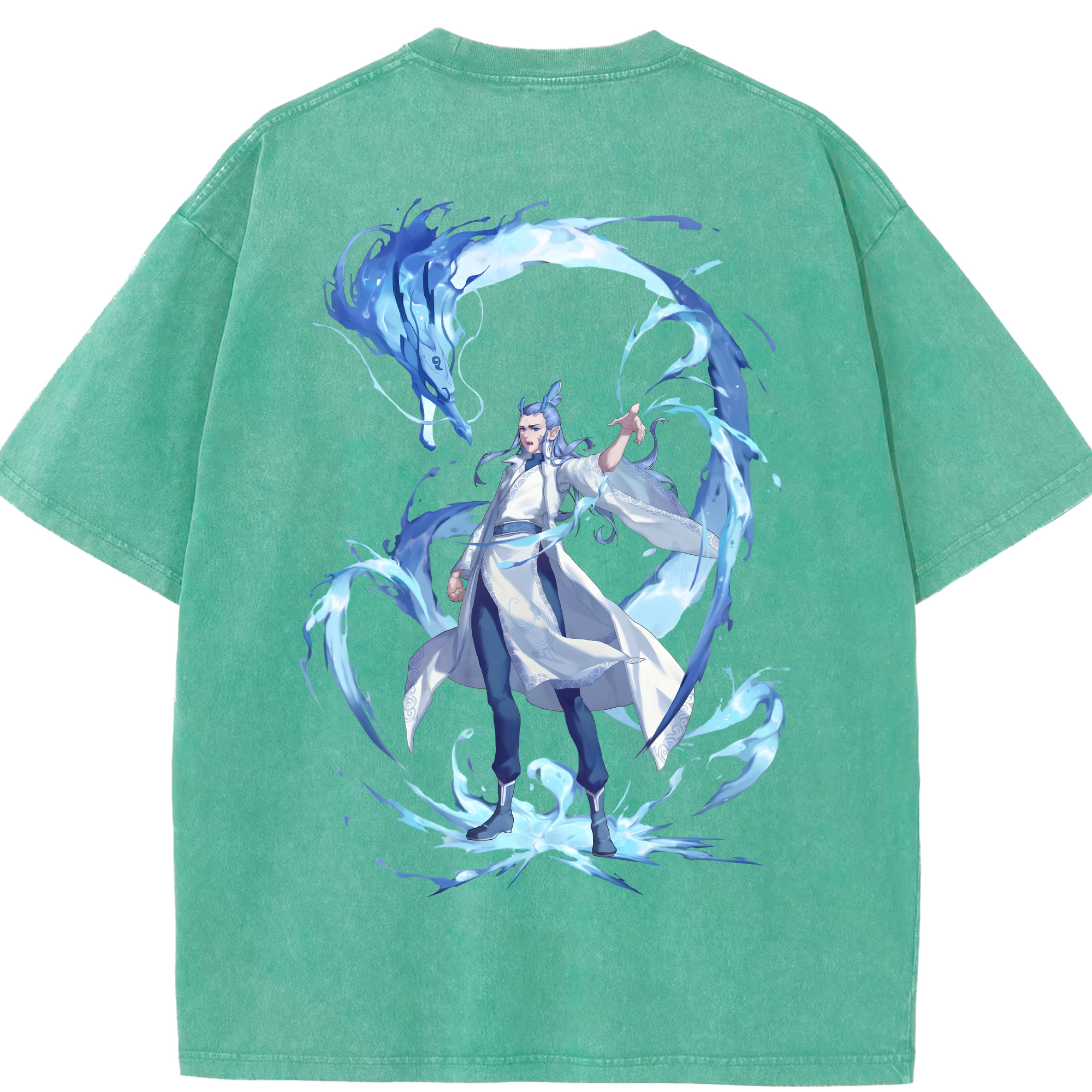 （画像用） Ne Zha 2 ナタ 魔童の大暴れ 綿100% ヴィンテージ風 半袖Tシャツ（背面プリント）